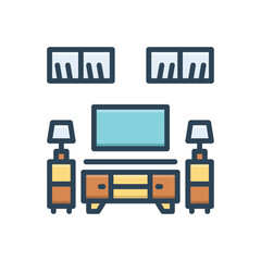 Color illustration icon for cabinets