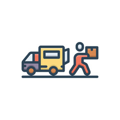 Color illustration icon for courier