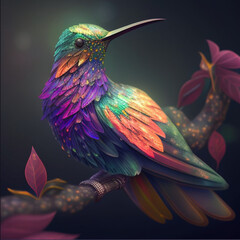 Beija flor colorido e brilhante