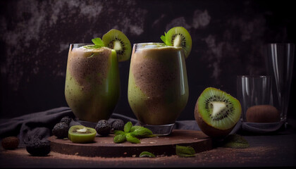 green smoothie kiwi healthy eating, superfood