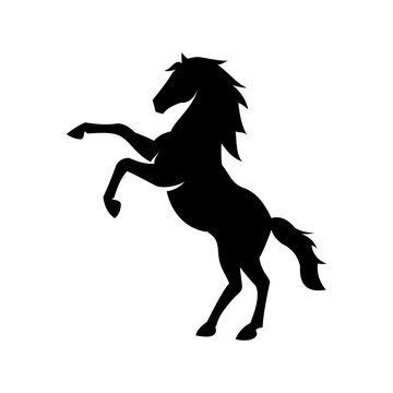 standing horse silhouette illustration