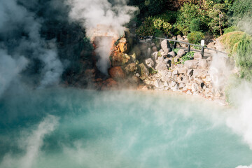 Sea hell Umi Jigoku hot springs in Beppu, Oita, Japan