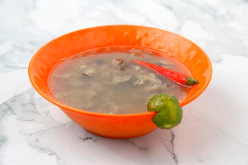 Freshly cooked Filipino food called Papaitan