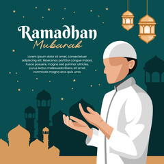 Flat ramadan islamic ilustration