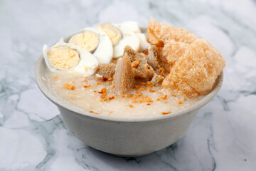 Freshly cooked Filipino food called Goto or Lugaw