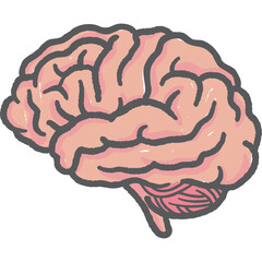 brain hand drawn icon for decoration, website, web, mobile app, printing, banner, logo, poster design, etc.