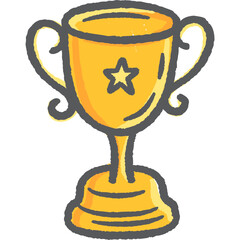 trophy dry brush stroke drawing vector illustration for decoration, website, web, mobile app, printing, banner, logo, poster design, etc.