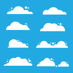 white clouds in the blue sky set bundle vector