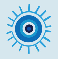 Evil eye vector - symbol of protection - blue turkish and greek eye