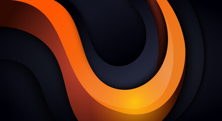 Modern curve black and orange background wallpaper