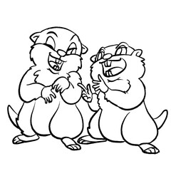 マーモット イラスト ぬりえ