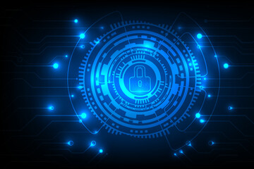 online security and cybercrime concept technology abstract. padlock with code number high protection background.