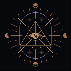 eye in triangle alchemy sketch