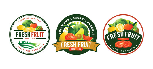 fresh fruit logo template design