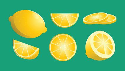 element design of lemons fruit set