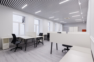 Empty office after renovation with new furniture