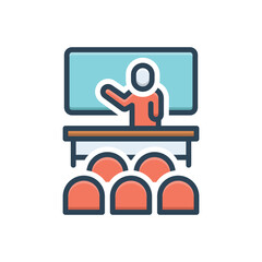 Color illustration icon for teaching