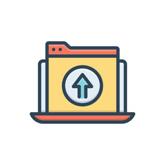 Color illustration icon for uploaded