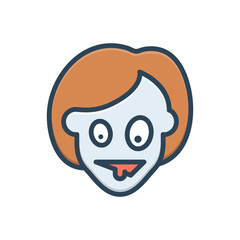 Color illustration icon for weird