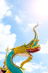 Fototapeta na wymiar The statue of the beautiful Naga.