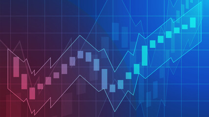 Stock market investment trading graph concept background. Economic trends, forex and crypto graphic.