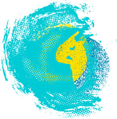 vector sketch  surfing on the waves