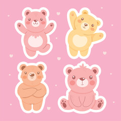 four cute bears
