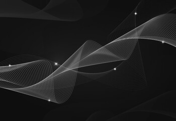 Black background with line wave effect