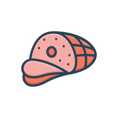 Color illustration icon for ham