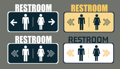 Restroom Sign Vector, Toilet Signboard Vector, Bathroom Vector
