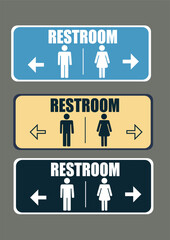 Restroom Sign Vector, Toilet Signboard Vector, Bathroom Vector