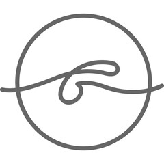 ocean sea wave line art design minimal style circle shape