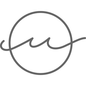 recommend clip art: ocean sea wave line art design minimal style circle shape