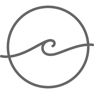 recommend clip art: ocean sea wave line art design minimal style circle shape
