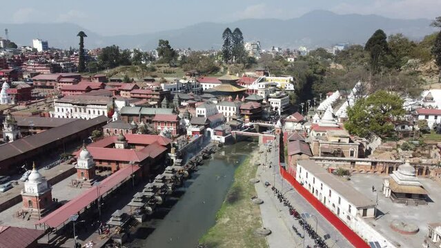 aerial view of pashupati temple nepal