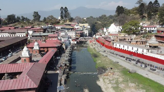 aerial view of pashupati temple nepal