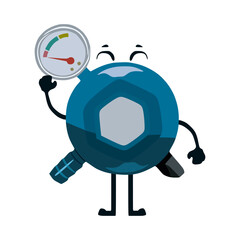 Cute gas regulator character vector illustration, in trendy flat 3d cartoon design style. perfect for your design material to make a poster, banner, education content and much more.
