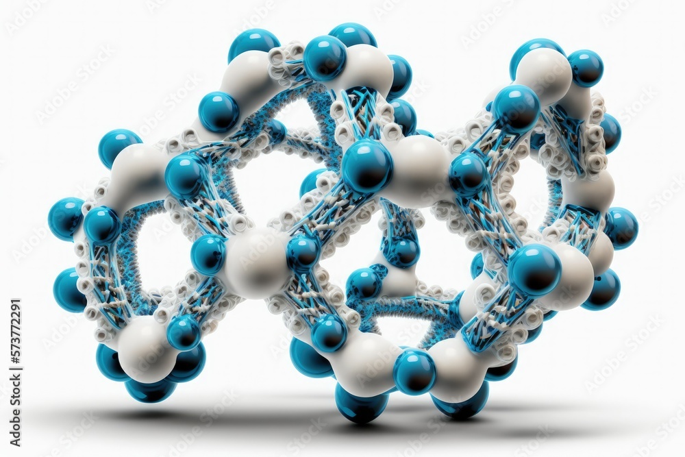 Wall mural the dna molecule in blue, on a white backdrop. generative ai