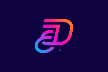 Letter D and J Monogram Logo Design Vector