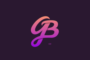 Letter G and B Monogram Logo Design Vector
