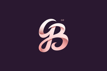 Letter G and B Monogram Logo Design Vector