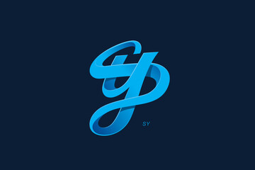 Letter S and Y Monogram Logo Design Vector