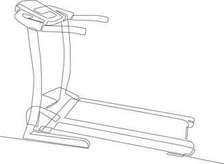 Single one line drawing Exercise machines. Fitness activity concept. Continuous line draw design graphic vector illustration.