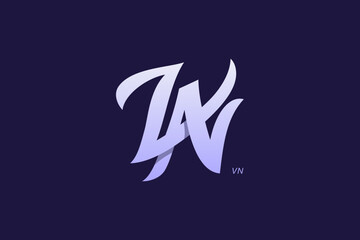 Letter V and N Monogram Logo Design Vector