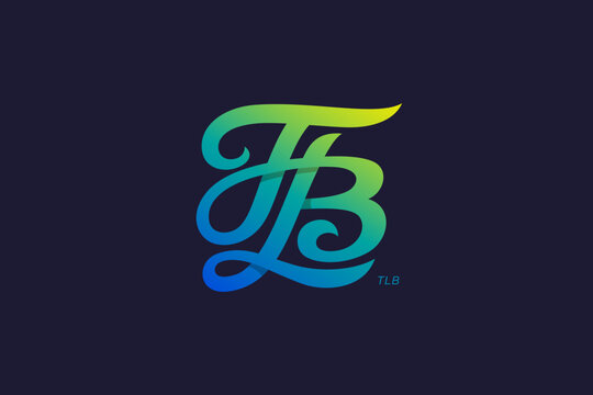 Letter T and B Monogram Logo Design Vector