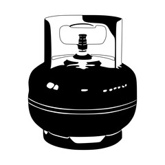 Cooking gas cylinder tank black white icon, vector illustration. Indonesian LPG Elpiji Gas propane container 3 kg. Editable graphic resources for many purposes.