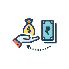 Color illustration icon for exchange
