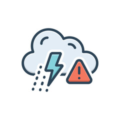 Color illustration icon for alert