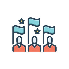 Color illustration icon for commonwealth