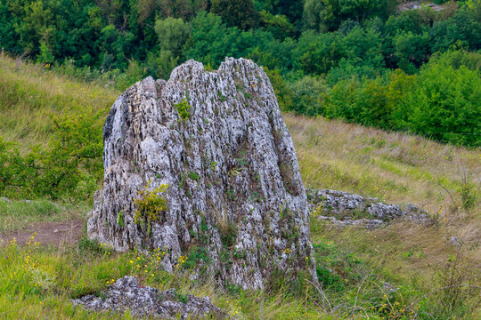 Wild Rocky And Mountainous Nature Of Eastern Europe. Landscape Background